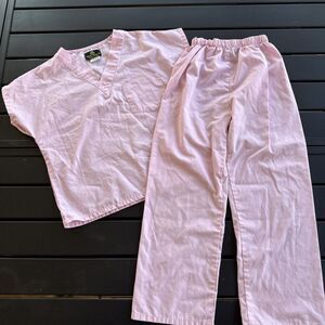 Natural Uniform Scrub Set Girls Size 7 Light Pink GUC
